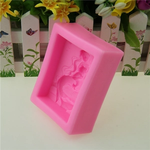 Pink silicone mermaid mold for handmade soap and fondant cake decoration