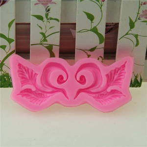 Pink symmetrical vine silicone mold for fondant cake lace decoration and DIY baking