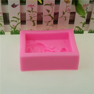 Pink mermaid silicone mold for handmade soap, candles, and fondant cake decorating