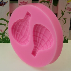 Rosa Silikonform mit zwei Heißluftballon-Motiven für DIY Backen und Kuchendekorationen