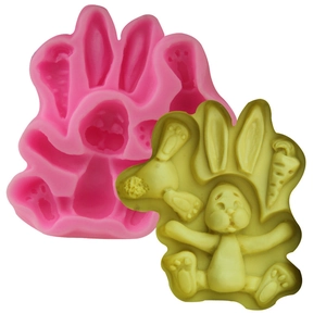 Cartoon Rabbit Carrot Silicone Mold For Cake Decorating Chocolate Fondant Baking Tool Handmade Soap Clay DIY Kitchenware