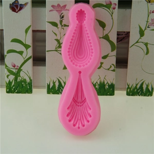 Pink silicone mold for gemstone pendants and cake border decoration DIY tools