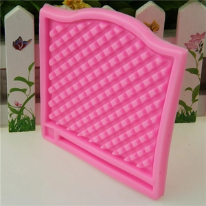 Pink silicone lattice mold for fondant cake decoration and DIY baking fence texture