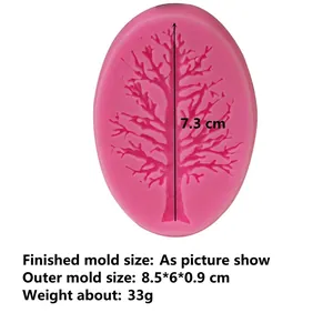 Pink silicone tree branch mold for fondant cake decorating and chocolate crafting
