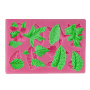 Moule à Fondant en Silicone Collection de Feuilles Pour Décoration de Gâteaux Chocolat Argile Polymère Feuilles de Nature Botanique