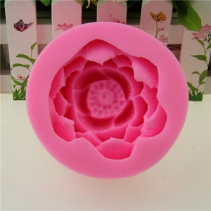 Pink lotus flower silicone mold for handmade soap, candles and cake decorating