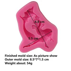 Pink silicone dragon mold for fondant and soap making, measuring 8.5x7x1.5 cm