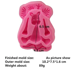 Pink silicone lion mold for chocolate and fondant cake decoration with dimensions 6.5x4.9cm
