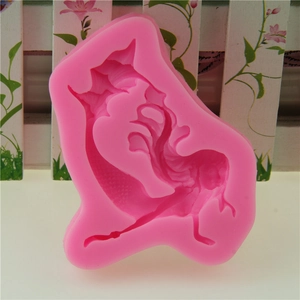 Pink mermaid tail silicone fondant mold for cake baking and handmade soap crafts