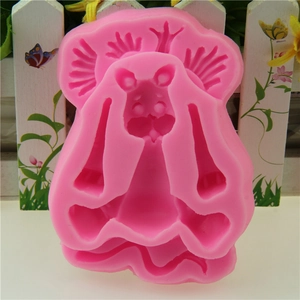 Pink silicone lion mold for fondant cake decorating and DIY baking chocolate tools