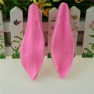 Pink silicone lily petal leaf texture molds for fondant and cake decoration