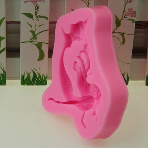 Pink mermaid angel silicone fondant mold for chocolate soap and DIY craft baking