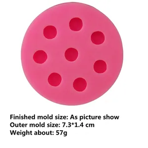 Pink silicone blueberry mold with 8 cavities for cake decoration and chocolate baking