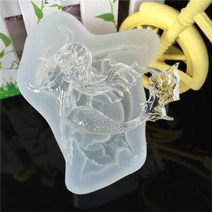 Mirror Mermaid Tail Silicone Mold For DIY Resin Crafting Cake Decoration Mermaid Girl Epoxy Resin Mold For Keychain Phone Case Ornament Jewelry Making