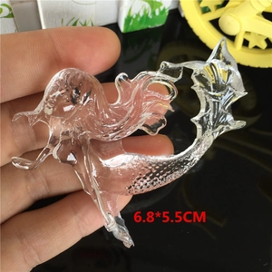 Transparent mermaid girl tail silicone mold resin ornament measuring 6.8 by 5.5 cm