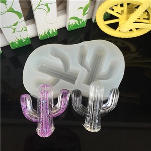 Cactus Shape Silicone Mold For DIY Crystal Glue UV Resin Casting Mirror Surface Epoxy Resin Mold Handmade Jewelry Accessories
