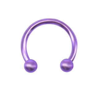 Piercing a ferro di cavallo viola in acciaio inossidabile per naso e labbra con sfere
