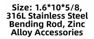 Technical specs for 316L stainless steel dolphin navel ring with 1.6*10*5/8mm dimensions