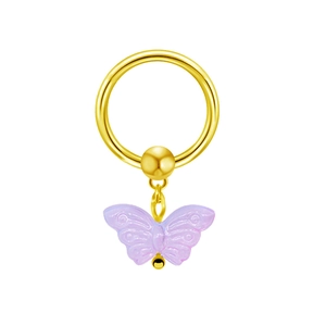 Schmetterling Brustwarzenring Piercing Schmuck Edelstahl Klemmkugelring Mit Harz Schmetterling Anhänger Für Damen Mode Körperschmuck