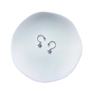 Piercings de mamelon papillon en acier inoxydable avec zircons roses étincelants
