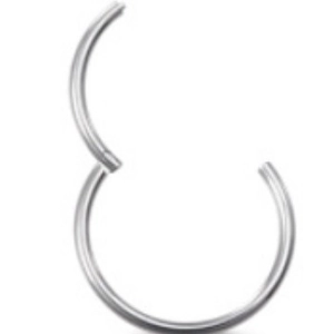 Minimalist F136 titanium hinged segment clicker ring for nose or ear piercings