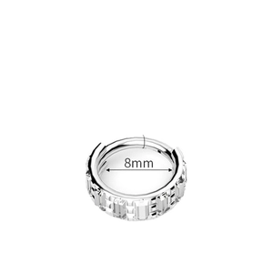G23 Titan 16G Segmentring mit geprägten Rechteckmustern und 8mm Innendurchmesser