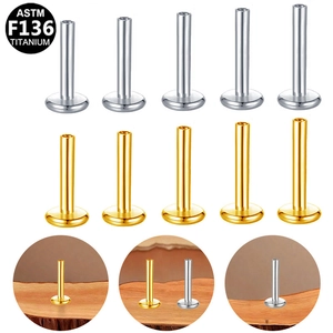 ASTM F136 Titanium Labret Stud Post Flat Back Piercing Jewelry Body Jewelry Components For Lip Ear Cartilage Helix Tragus