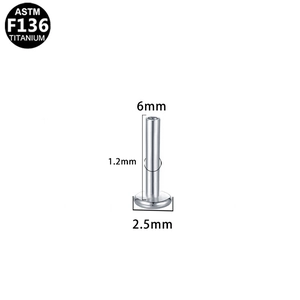 G23 titanium labret post labret stud replacement with flat base for ear and lip piercing