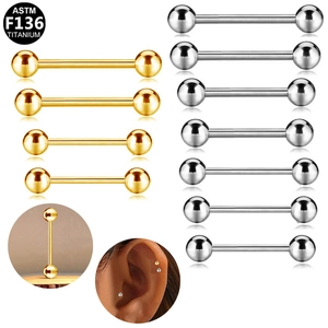 Bijoux de Piercing Corporel en Alliage de Titane ASTM F136 Anneau de Langue à Filetage Interne pour Hommes Femmes