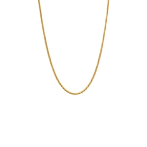 Collier chaîne serpent minimaliste en acier inoxydable doré à finition polie
