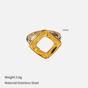 Détails de la bague géométrique en acier inoxydable avec dimensions et poids