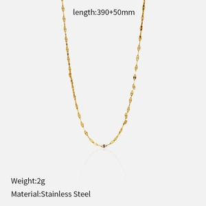 Detail van 18K vergulde roestvrijstalen ketting met 390+50mm lengte en 2g gewichtsspecificatie