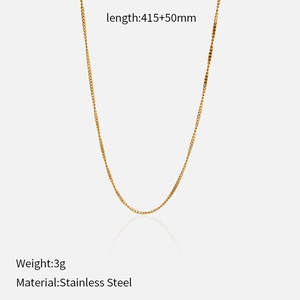 Detailweergave van gouden roestvrijstalen ketting met 415+50mm lengte en 3g gewicht