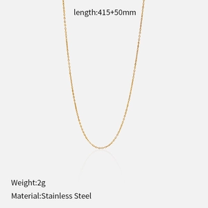 Detailopname van 18k vergulde roestvrijstalen schakelketting van 415+50mm lengte
