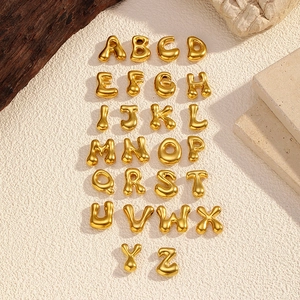 26 pieces gold bubble letter pendants set made of polished stainless steel for DIY jewelry