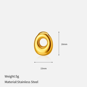 Macro shot of 18mm x 15mm gold stainless steel teardrop pendant for DIY jewelry