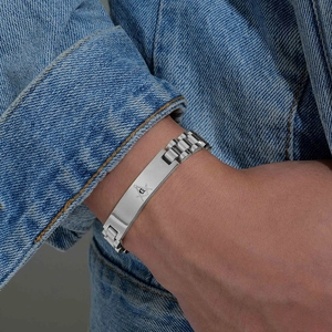 Bracciale da uomo massonico 10mm in acciaio inossidabile con cinturino stile orologio