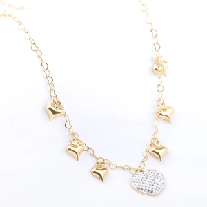 Collana con Pendente a Cuore in Acciaio Inossidabile per Donna Lusso Zirconia Argilla Strass Perla Artificial Sintetica Gioielli Regalo