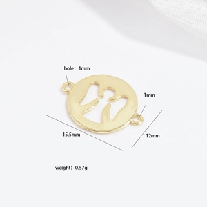Pendentif ajouré en argent S925 plaqué or avec motif ange pour création de bijoux DIY