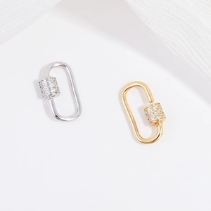 925 Sterlingsilber Rechteck Schraubverschluss Zirkonia Eingelegt Oval DIY Schmuckverbinder Armband Halskette Universal Kettenglied Zubehör