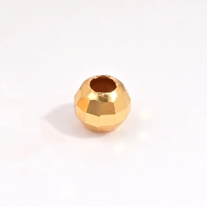 Polished S925 sterling silver faceted laser gold bead for DIY jewelry making and crafts