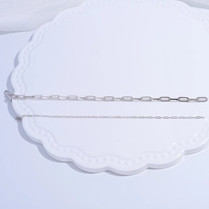 S925 sterling silver paperclip and O-chain links in thick and fine minimalist styles