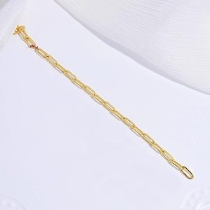 Elegant gold S925 sterling silver paperclip link chain necklace for jewelry making