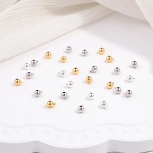 925 Sterlingsilber DIY Positionierungsperlen Verschluss Runde Kugel Spacer Für Armband Halskette Schmuckherstellung Gold Silber Plattiert