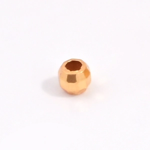 Macro detail of faceted gold-plated S925 sterling silver loose beads for DIY jewelry making