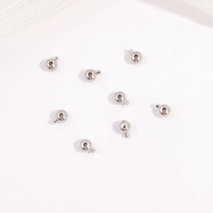 Polierte S925 Sterlingsilber Stopperperlen für DIY Schmuck mit eingravierter Punzierung