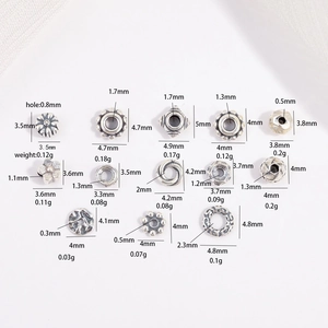 Various S925 sterling silver faceted beads and gear spacers for DIY jewelry making