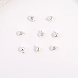 Polierte S925 Sterlingsilber Quetschperlen für DIY Schmuck Armband und Halskette Montage