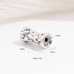 Perla S925 in argento sterling anticato per gioielli fai da te con trama retro