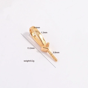 Golden S925 silver pearl pendant connector with pin for DIY jewelry making 13.2mm